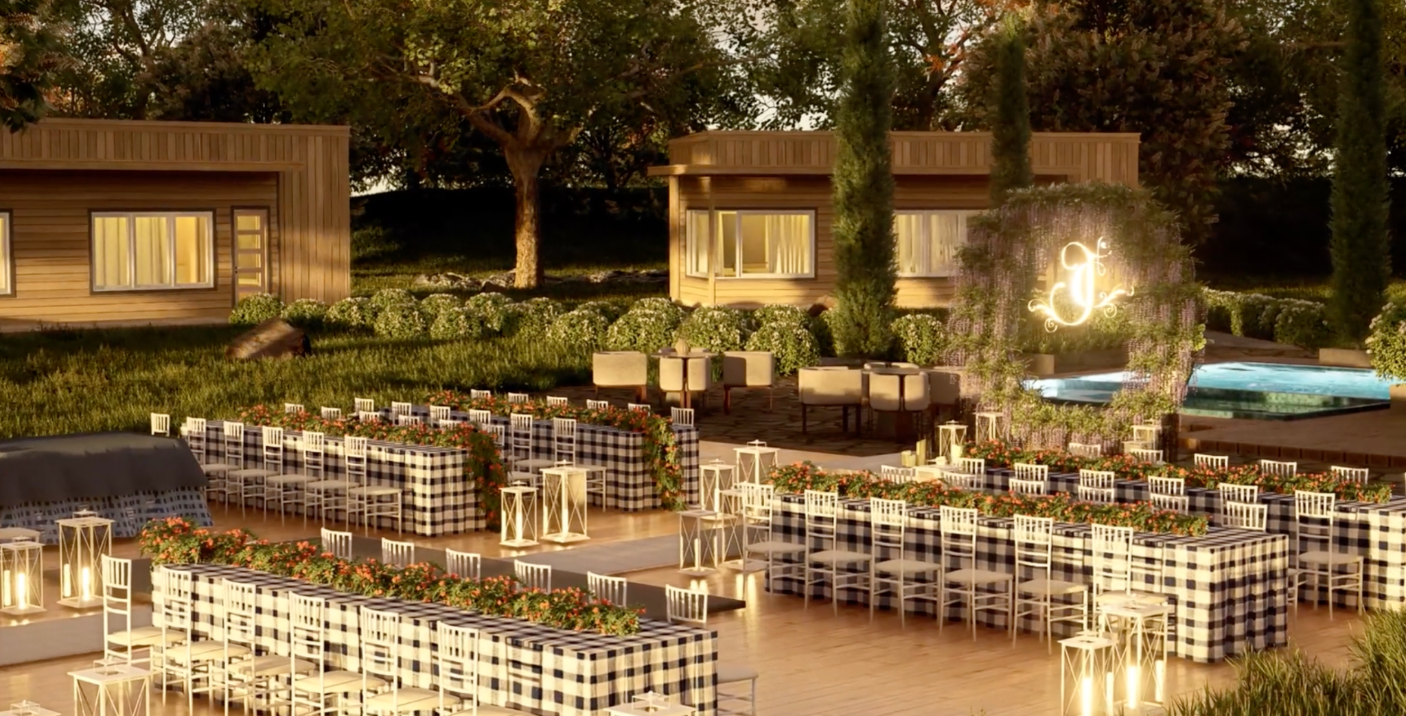 Howdy House lodging units at a destination venue
